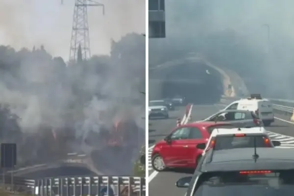 Florence, hill on fire: fire at the highway exit – Updates and video