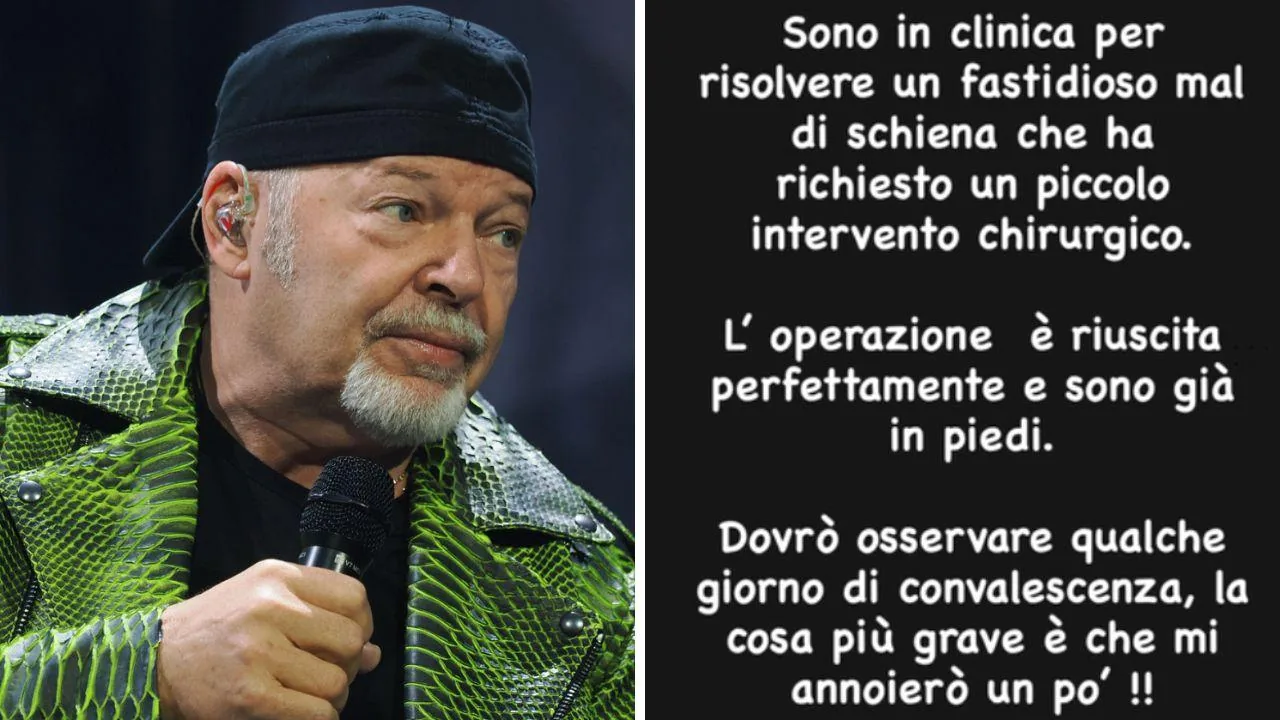 Vasco Rossi hospitalized for a back surgery: «I am already on my feet, the worst thing is that I am bored»