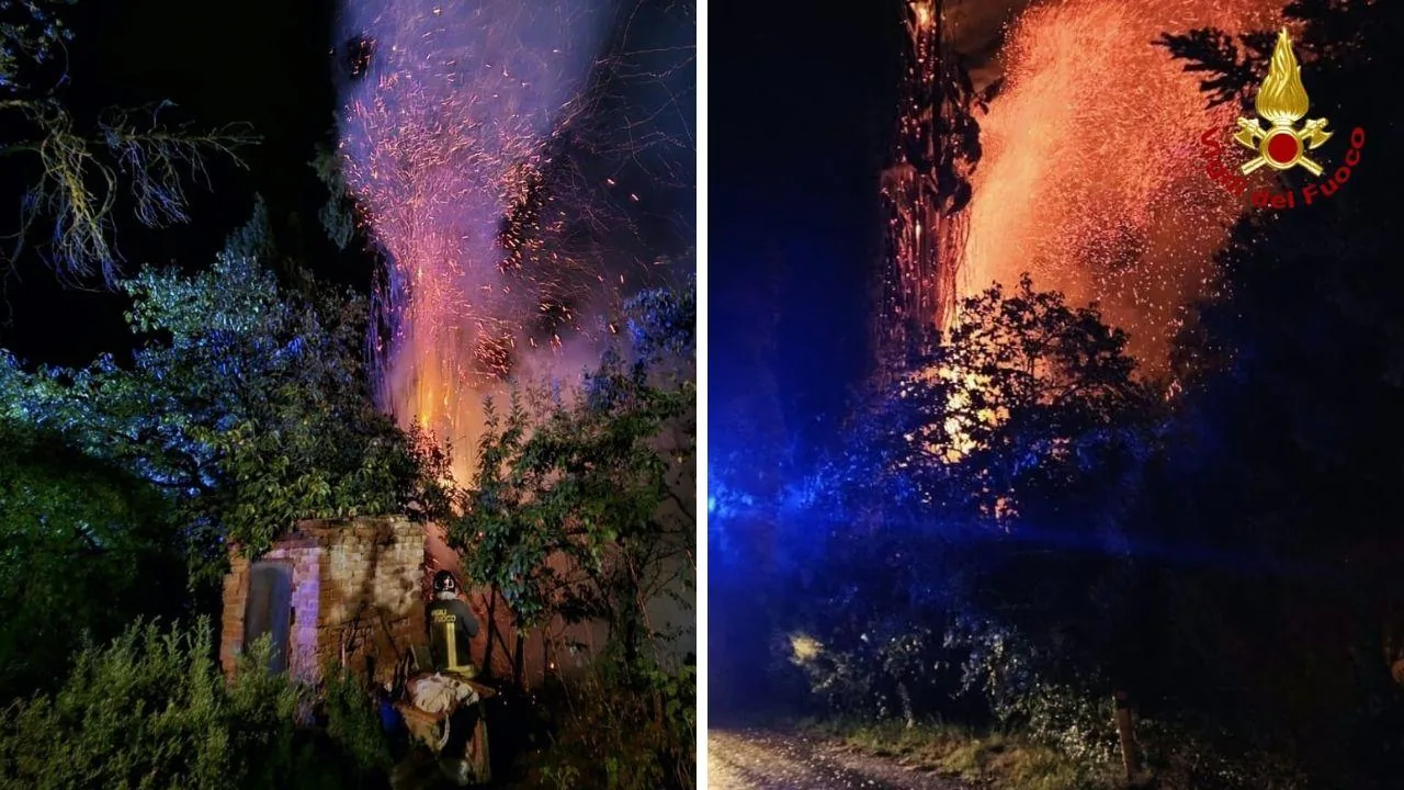Bad weather, lightning triggers fires and knocks down a tree: three interventions in the Siena area